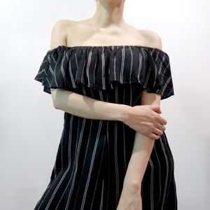 Off The Shoulder Stripe Dress